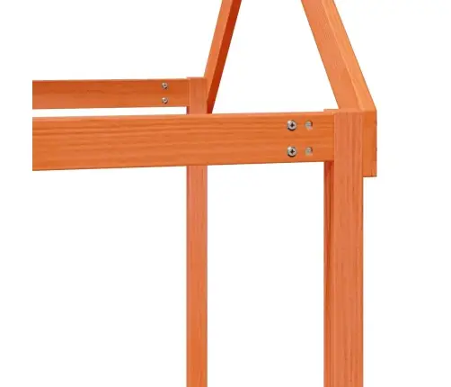 Augstā Gulta Ar Jumtu Vaska Brūnas 80X200 Cm Priedes Masīvkoks Vidaxl