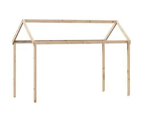 Augstā Gulta Ar Jumtu, 90X190 Cm, Priedes Masīvkoks Vidaxl