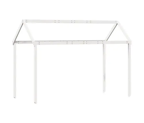 Augstā Gulta Ar Jumtu, Balta, 90X190 Cm, Priedes Masīvkoks Vidaxl