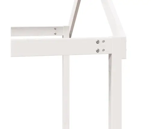 Augstā Gulta Ar Jumtu, Balta, 90X190 Cm, Priedes Masīvkoks Vidaxl