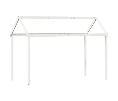 Augstā Gulta Ar Jumtu, Balta, 75X190 Cm, Priedes Masīvkoks Vidaxl