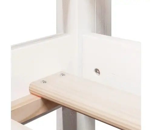 Augstā Gulta Ar Jumtu, Balta, 75X190 Cm, Priedes Masīvkoks Vidaxl