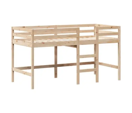 Aukšta Lova Su Kopėčiomis Ir Stogu, 90X190cm Pušies Masyvas