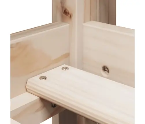 Aukšta Lova Su Kopėčiomis Ir Stogu, 90X190cm Pušies Masyvas