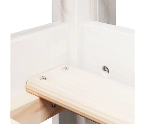 Augstā Gulta Ar Jumtu, Balta, 90X190 Cm, Priedes Masīvkoks Vidaxl