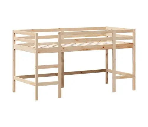 Kõrge Voodi Redeli Ja Katusega, 80 X 200 cm Männipuit