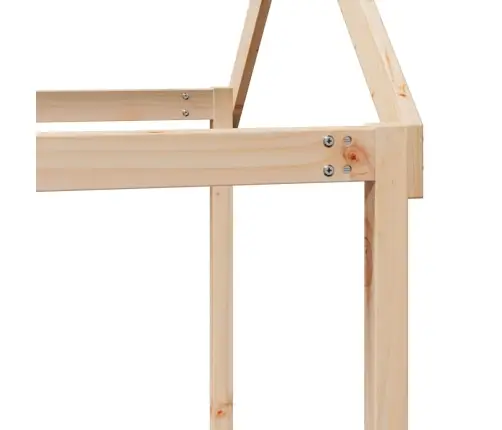 Kõrge Voodi Redeli Ja Katusega, 80 X 200 cm Männipuit