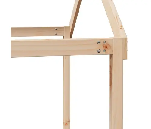 Kõrge Voodi Redeli Ja Katusega, 90X190 cm Männipuit