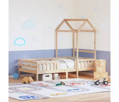 Katusega Voodiraam, 100 X 200 cm Männipuit