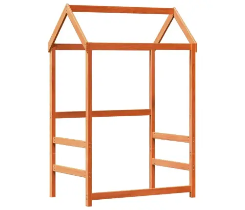 Gultas Rāmis Ar Jumtu, Vaska Brūna, 90X200 Cm, Priedes Koks Vidaxl