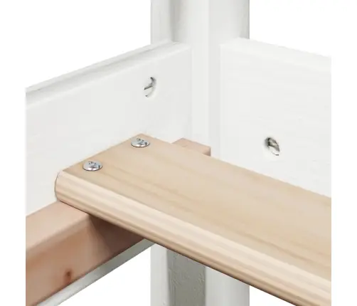 Gulta Ar Solu Un Jumtu, Balta, 100X200 Cm, Priedes Masīvkoks Vidaxl