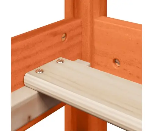 Gulta Ar Solu Un Jumtu Vaska Brūna 100X200 Cm Priedes Masīvkoks Vidaxl