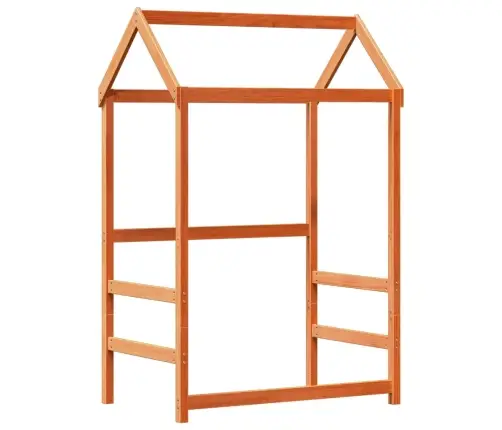 Gulta Ar Solu Un Jumtu, Vaska Brūna, 80X200 Cm, Priedes Koks Vidaxl