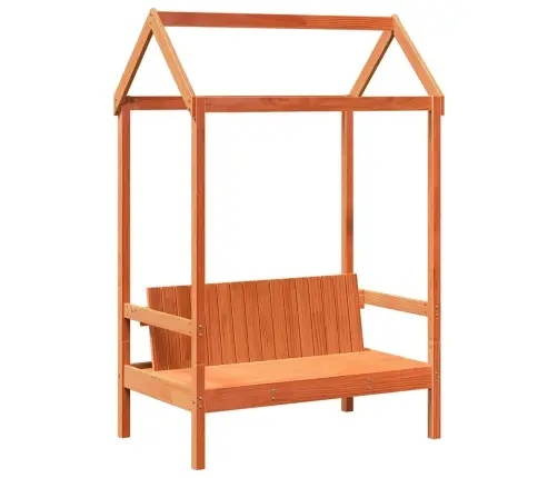 Gulta Ar Solu Un Jumtu, Vaska Brūna, 75X190 Cm, Priedes Koks Vidaxl