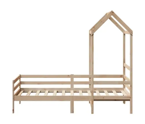 Katusega Päevavoodi, 90 X 200 cm Männipuit