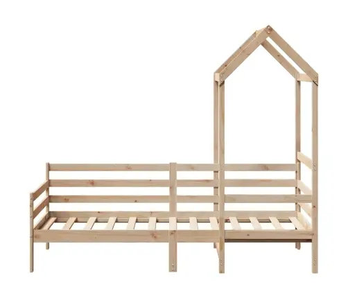 Katusega Päevavoodi, 90 X 190 cm Männipuit