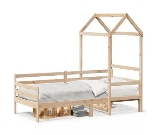 Katusega Päevavoodi, 90 X 200 cm Männipuit