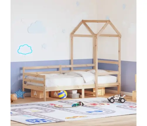 Katusega Päevavoodi, 90 X 200 cm Männipuit