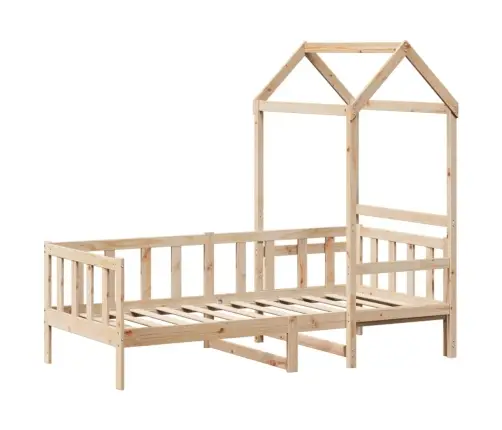 Lova Su Stogeliu, 90X200cm Pušies Medienos Masyvas