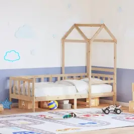 Lova Su Stogeliu, 90X200cm Pušies Medienos Masyvas