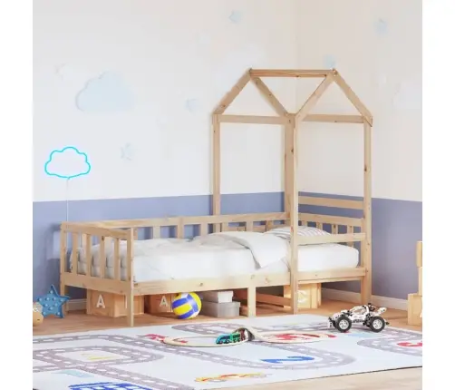 Lova Su Stogeliu, 80X200cm Pušies Medienos Masyvas