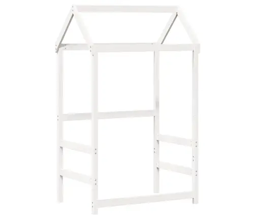 Dienas Gulta Ar Jumtu Bez Matrača Balts 80X200 Cm Masīvkoks Vidaxl