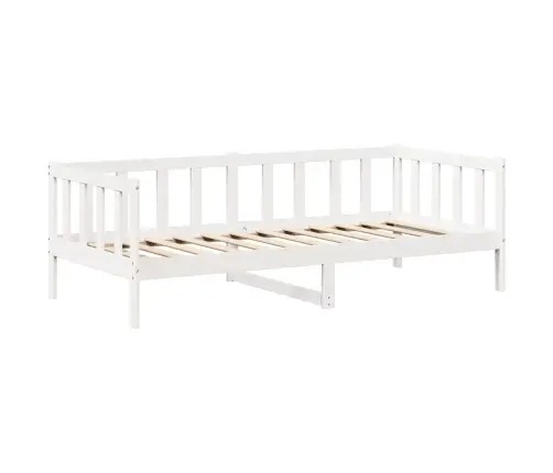 Dienas Gulta Ar Jumtu Bez Matrača Balts 80X200 Cm Masīvkoks Vidaxl