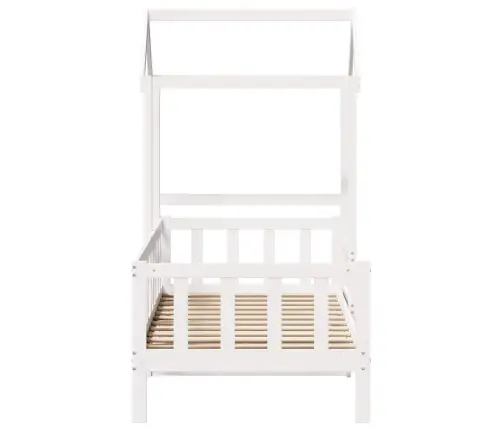 Dienas Gulta Ar Jumtu Bez Matrača Balts 80X200 Cm Masīvkoks Vidaxl