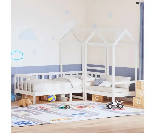 Lovos Ir Suoliuko Komplektas Su Stogeliu, Balta, 80X200Cm