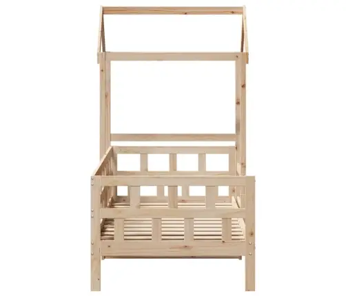 Dīvāngulta Ar Jumtu, 90X200 Cm, Priedes Masīvkoks Vidaxl