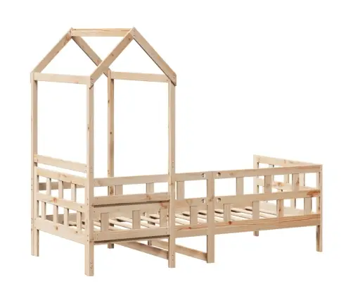 Dīvāngulta Ar Jumtu, 90X200 Cm, Priedes Masīvkoks Vidaxl