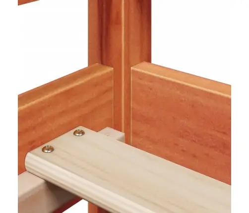 Vaikiška Lova Su Stogeliu, Vaško Ruda, 90X200cm Pušies Masyvas