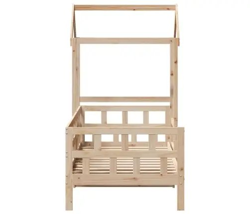 Dienas Gulta Ar Jumtu Bez Matrača 80X200 Cm Masīvkoks Vidaxl