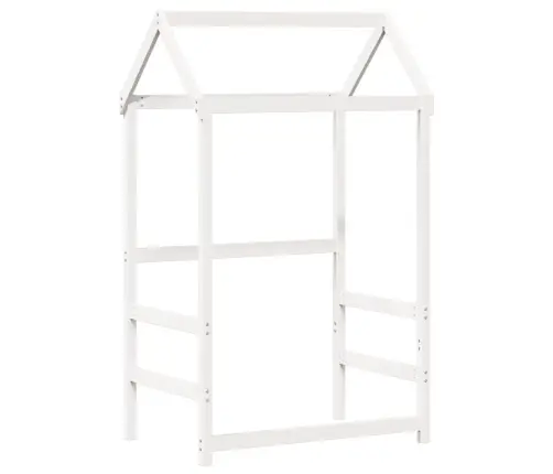 Dienas Gulta Ar Jumtu Bez Matrača Balts 80X200 Cm Masīvkoks Vidaxl