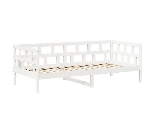 Dienas Gulta Ar Jumtu Bez Matrača Balts 80X200 Cm Masīvkoks Vidaxl