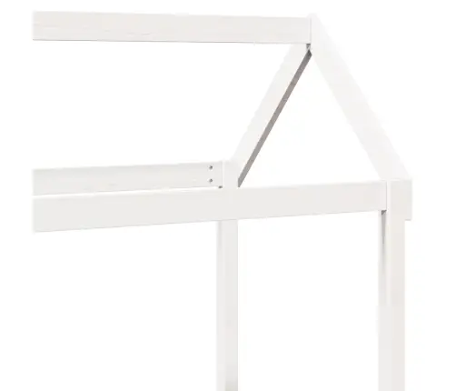 Dienas Gulta Ar Jumtu Bez Matrača Balts 80X200 Cm Masīvkoks Vidaxl