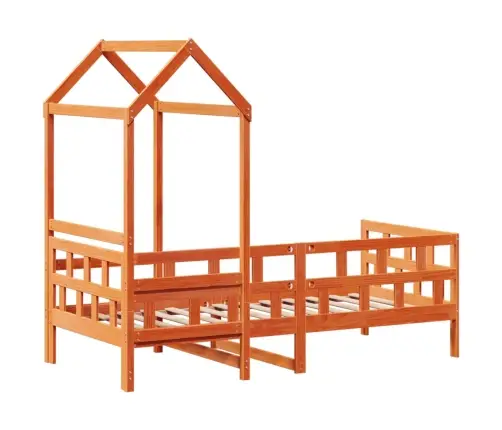 Dīvāngulta Ar Jumtu, Vaska Brūna, 80X200 Cm, Priedes Koks Vidaxl