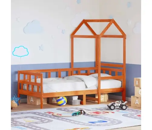 Dīvāngulta Ar Jumtu, Vaska Brūna, 80X200 Cm, Priedes Koks Vidaxl