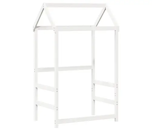 Katuse Ja Pingiga Päevavoodi, Valge, 80 X 200 cm Männipuit