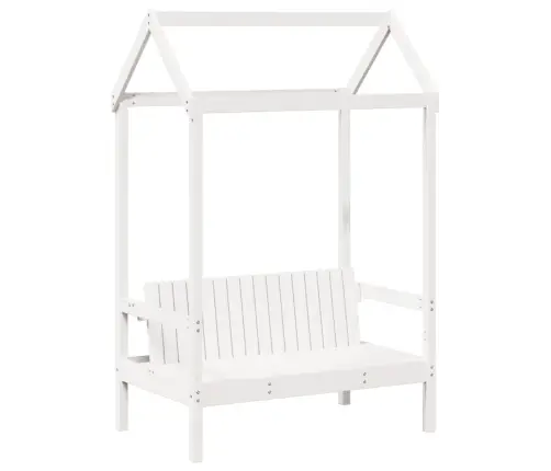 Katuse Ja Pingiga Päevavoodi, Valge, 80 X 200 cm Männipuit