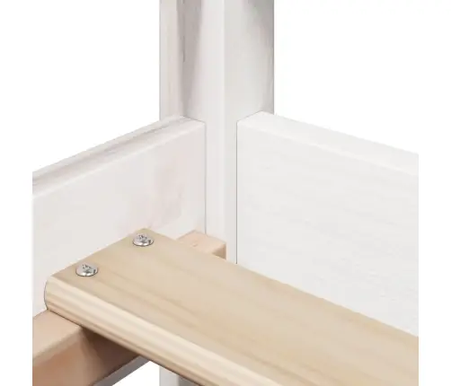 Katuse Ja Pingiga Päevavoodi, Valge, 80 X 200 cm Männipuit