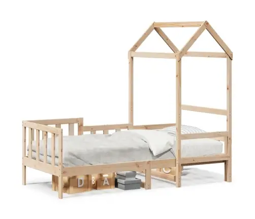 Dīvāngulta Ar Jumtu, 90X200 Cm, Priedes Masīvkoks Vidaxl