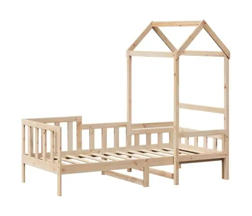 Dīvāngulta Ar Jumtu, 90X200 Cm, Priedes Masīvkoks Vidaxl