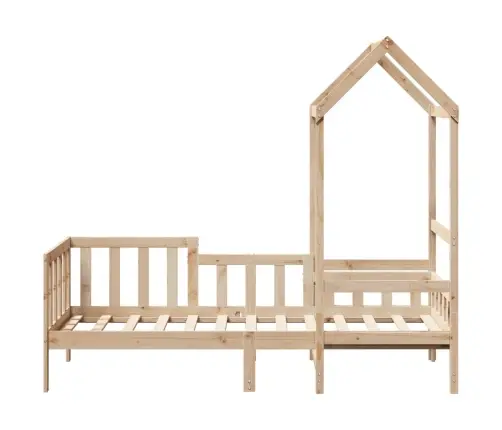 Dīvāngulta Ar Jumtu, 90X200 Cm, Priedes Masīvkoks Vidaxl