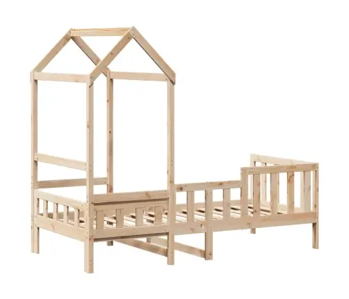 Dīvāngulta Ar Jumtu, 90X200 Cm, Priedes Masīvkoks Vidaxl