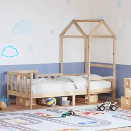 Dīvāngulta Ar Jumtu, 90X200 Cm, Priedes Masīvkoks Vidaxl