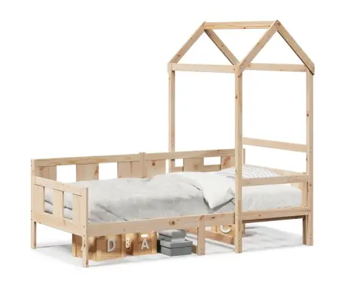 Lova Su Stogeliu, 80X200cm Pušies Medienos Masyvas