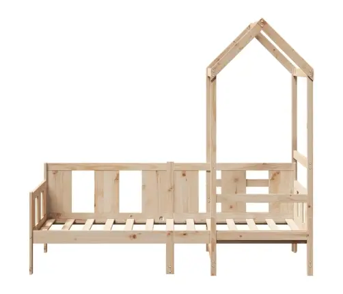 Gulta Ar Jumtu, 90X190 Cm, Priedes Masīvkoks Vidaxl