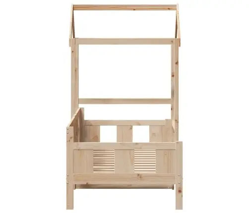 Gulta Ar Jumtu, 90X190 Cm, Priedes Masīvkoks Vidaxl