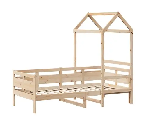 Dienas Gulta Ar Jumtu Bez Matrača 80X200 Cm Masīvkoks Vidaxl